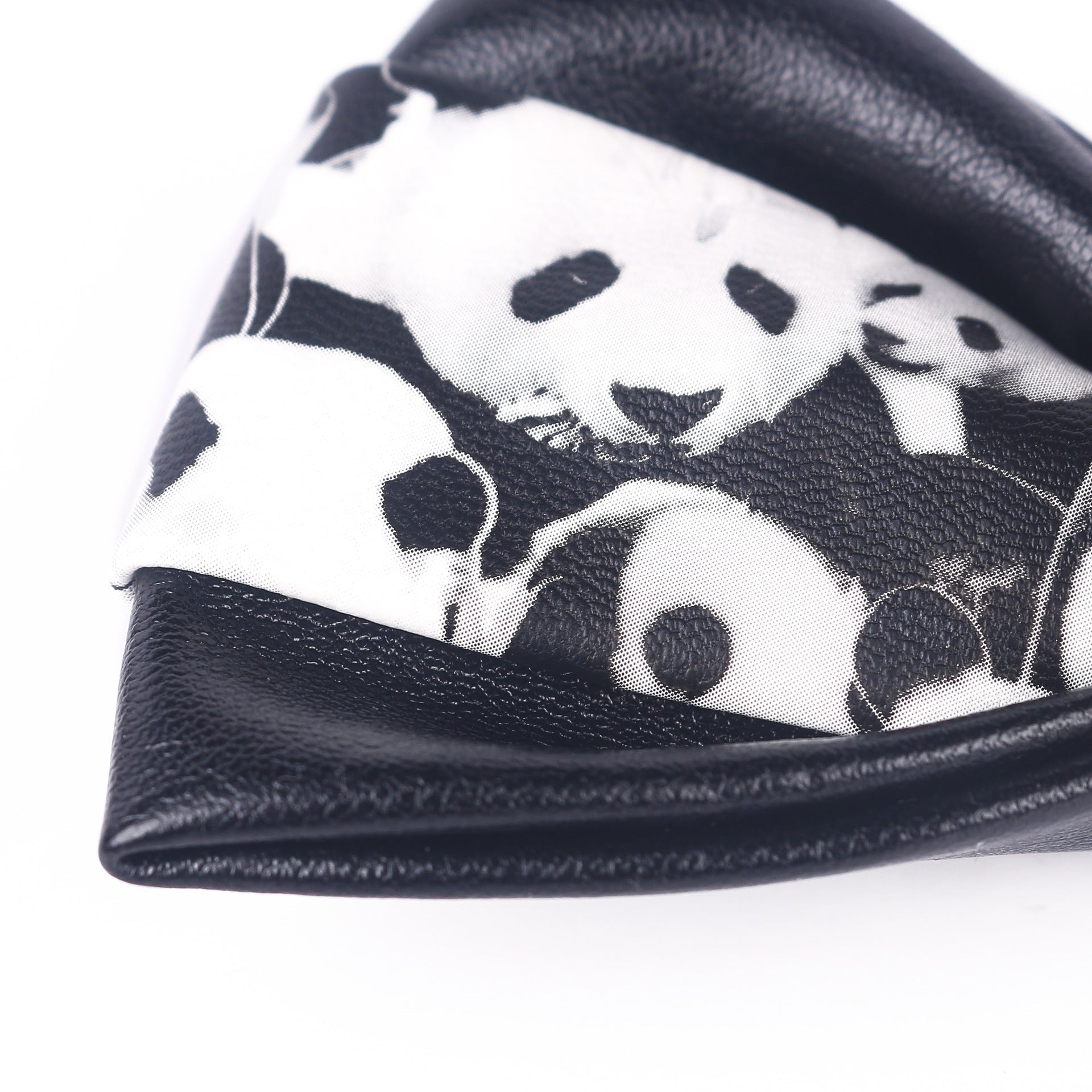 Men's Leather Bow Tie Colorblock PU Bow Tie Contrast Color Panda Animal Print Bow Tie Groom Bow Tie - Luzilly Bridal & Apparel