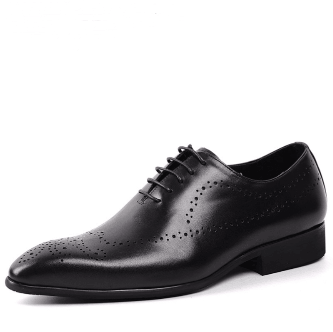 Men's Leather Brogue Dress Shoes - Vintage Style - Luzilly Bridal & Apparel