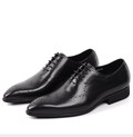 Men's Leather Brogue Dress Shoes - Vintage Style - Luzilly Bridal & Apparel