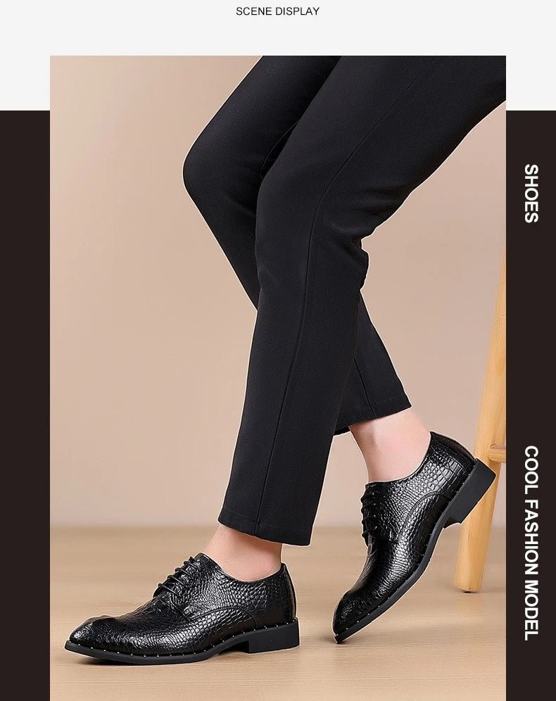 Men's Leather Lace-Up Dress Shoes - Luzilly Bridal & Apparel