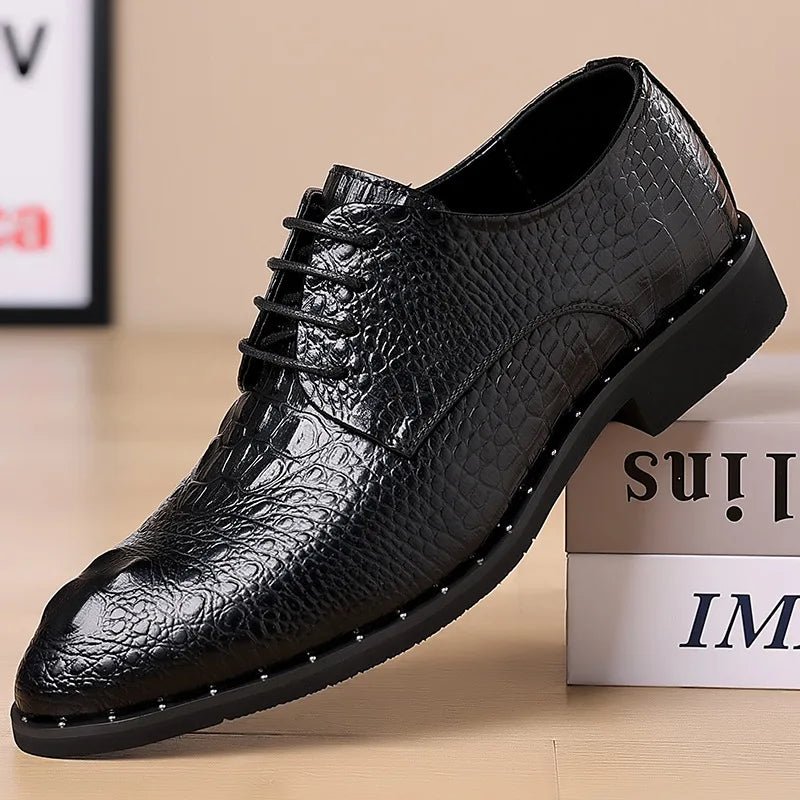 Men's Leather Lace-Up Dress Shoes - Luzilly Bridal & Apparel