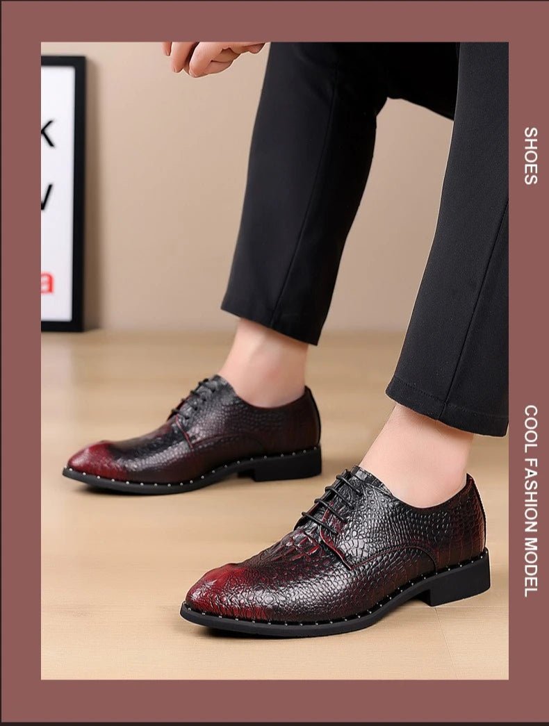 Men's Leather Lace-Up Dress Shoes - Luzilly Bridal & Apparel