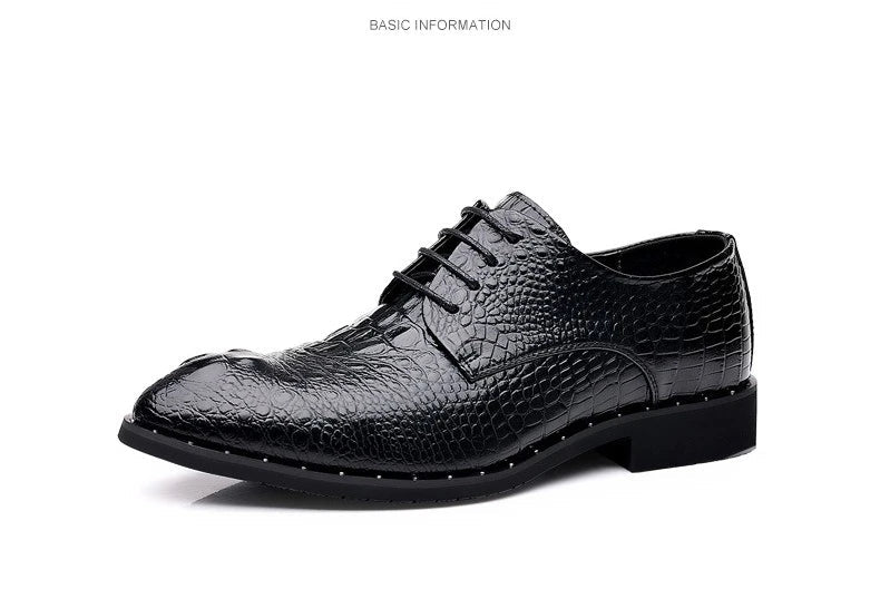 Men's Leather Lace-Up Dress Shoes - Luzilly Bridal & Apparel