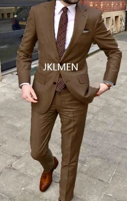 Men's Notched-Lapel Two-Piece Wedding Suit - Luzilly Bridal & Apparel