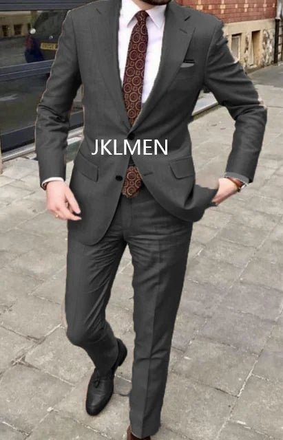 Men's Notched-Lapel Two-Piece Wedding Suit - Luzilly Bridal & Apparel