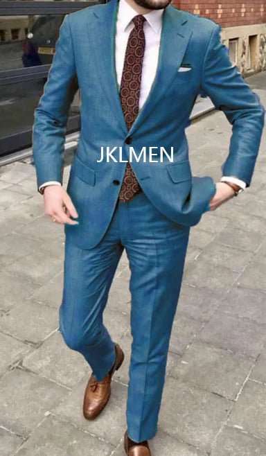 Men's Notched-Lapel Two-Piece Wedding Suit - Luzilly Bridal & Apparel