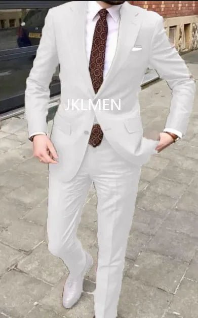 Men's Notched-Lapel Two-Piece Wedding Suit - Luzilly Bridal & Apparel