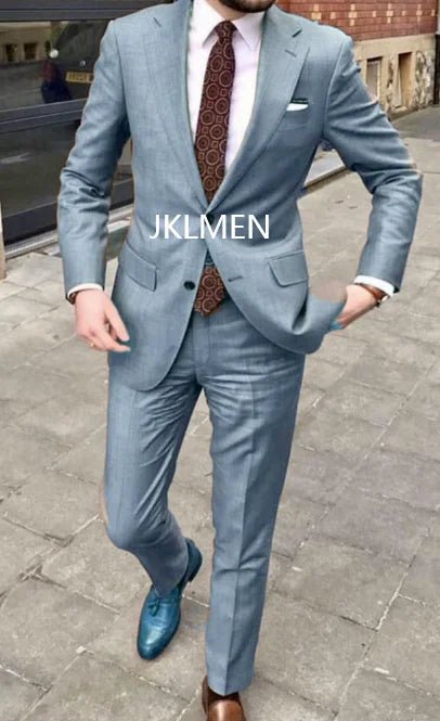 Men's Notched-Lapel Two-Piece Wedding Suit - Luzilly Bridal & Apparel