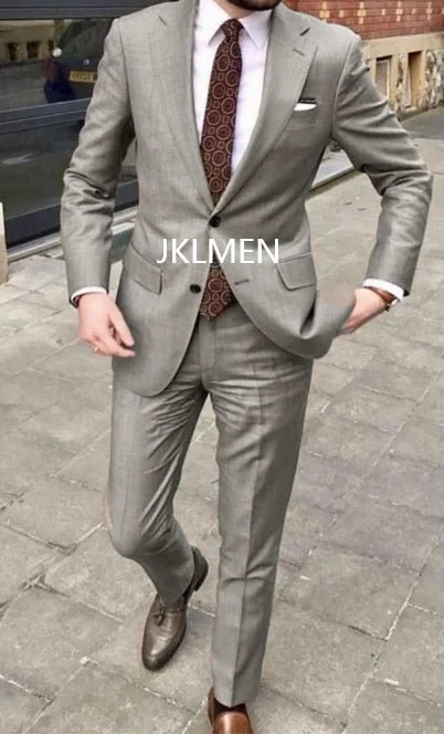 Men's Notched-Lapel Two-Piece Wedding Suit - Luzilly Bridal & Apparel