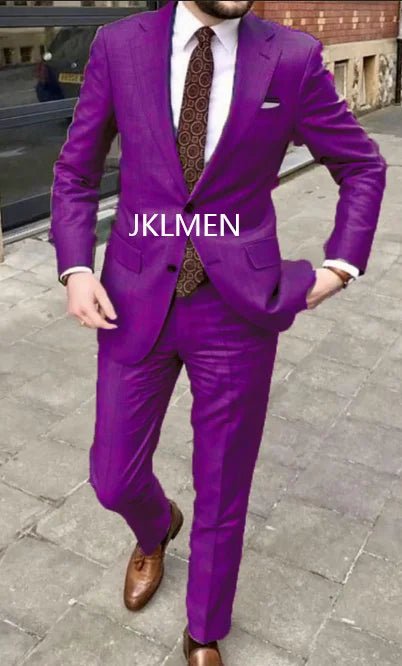 Men's Notched-Lapel Two-Piece Wedding Suit - Luzilly Bridal & Apparel