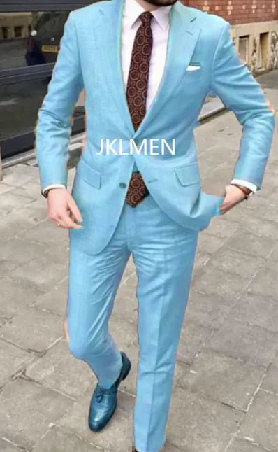 Men's Notched-Lapel Two-Piece Wedding Suit - Luzilly Bridal & Apparel