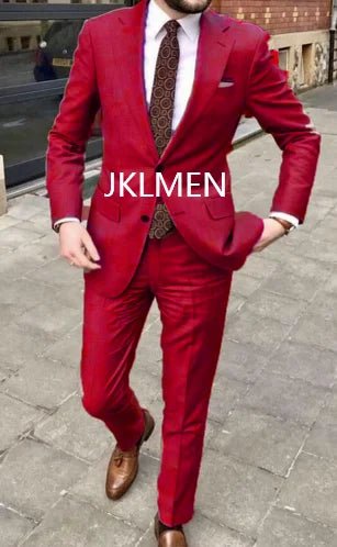 Men's Notched-Lapel Two-Piece Wedding Suit - Luzilly Bridal & Apparel