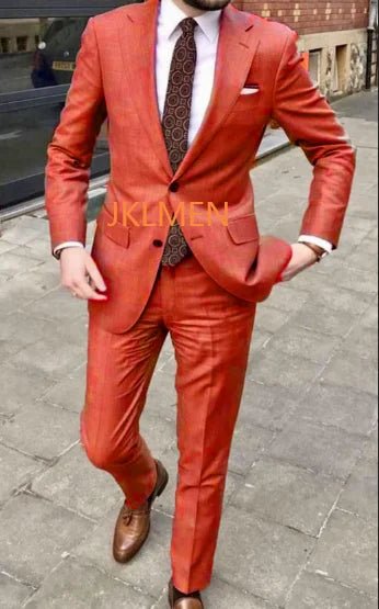 Men's Notched-Lapel Two-Piece Wedding Suit - Luzilly Bridal & Apparel