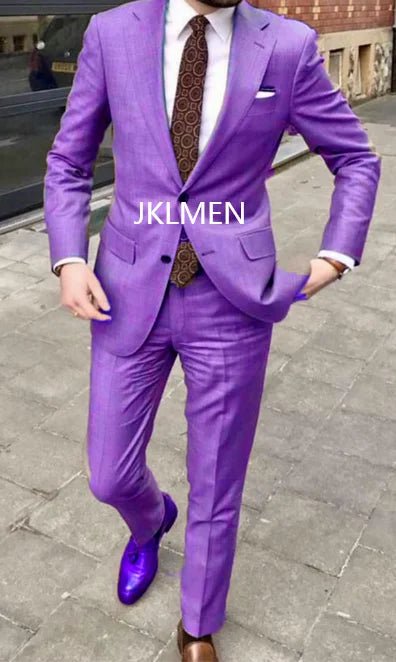 Men's Notched-Lapel Two-Piece Wedding Suit - Luzilly Bridal & Apparel