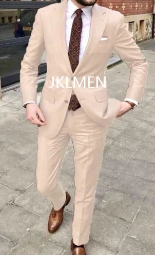 Men's Notched-Lapel Two-Piece Wedding Suit - Luzilly Bridal & Apparel