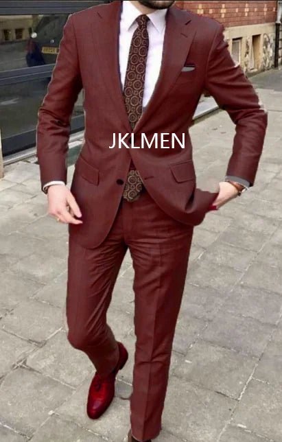 Men's Notched-Lapel Two-Piece Wedding Suit - Luzilly Bridal & Apparel