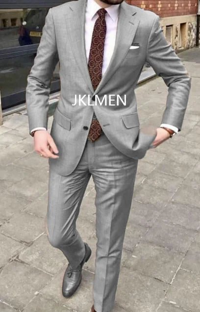 Men's Notched-Lapel Two-Piece Wedding Suit - Luzilly Bridal & Apparel