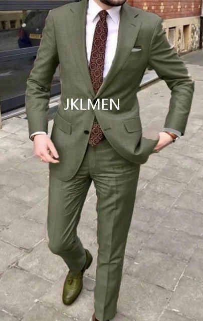 Men's Notched-Lapel Two-Piece Wedding Suit - Luzilly Bridal & Apparel