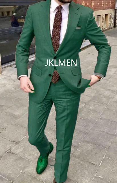 Men's Notched-Lapel Two-Piece Wedding Suit - Luzilly Bridal & Apparel