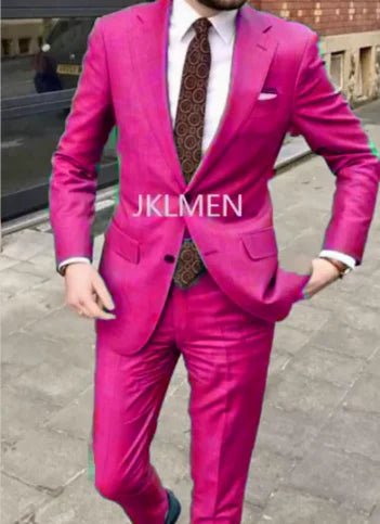Men's Notched-Lapel Two-Piece Wedding Suit - Luzilly Bridal & Apparel