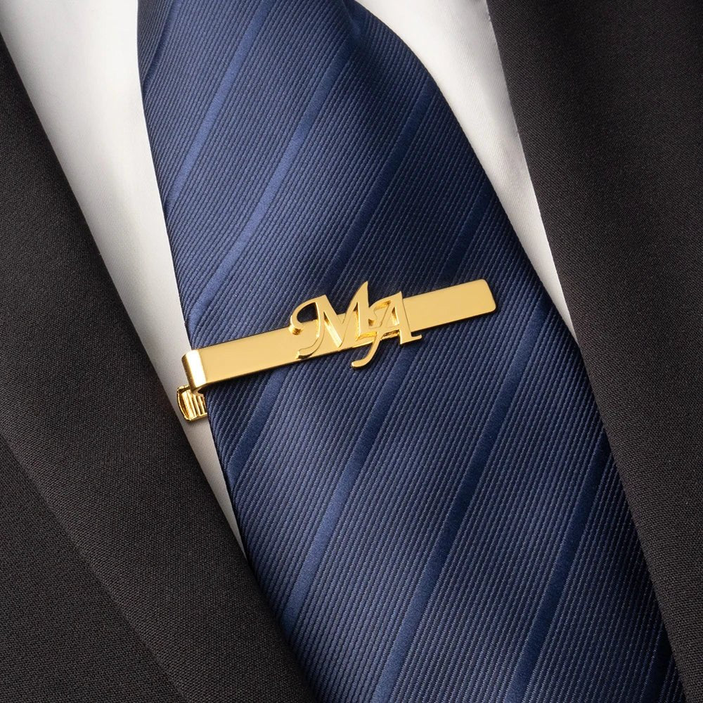 Men's Personalized Personalized Personalized Mother Child Name tie Clip Made of Stainless Steel, The Best Men's Jewelry Gift - Luzilly Bridal & Apparel