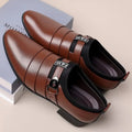 Men's Pointed-Toe Leather Dress Shoes - Luzilly Bridal & Apparel