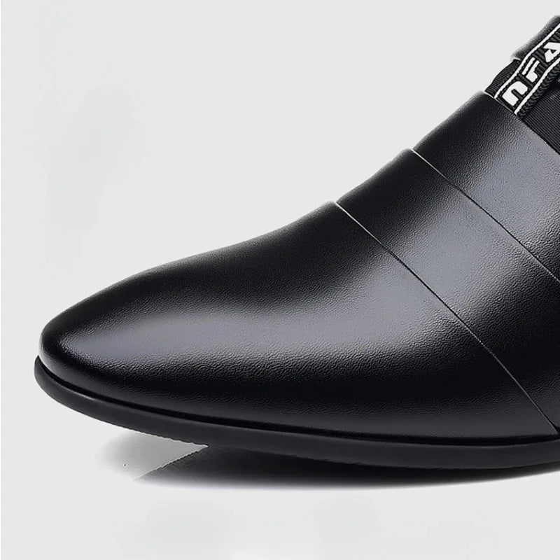 Men's Pointed-Toe Leather Dress Shoes - Luzilly Bridal & Apparel