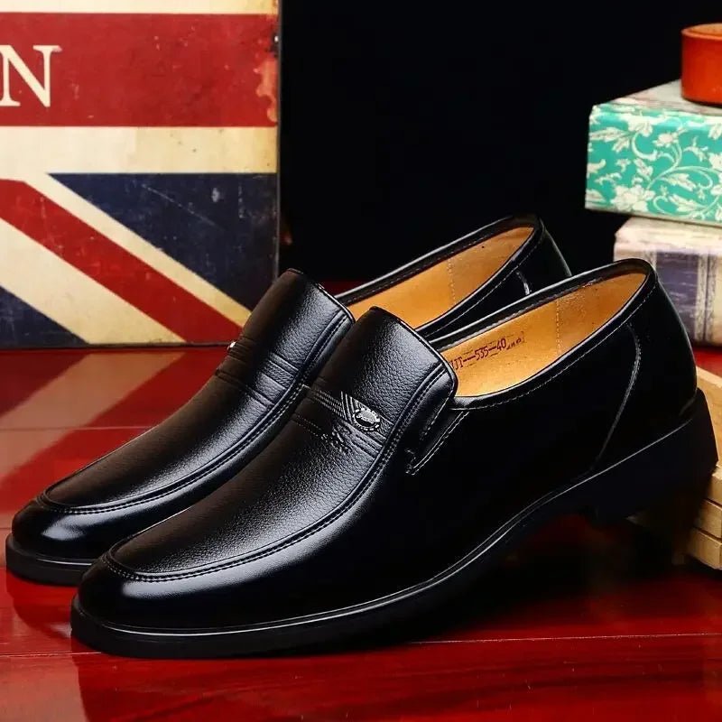 Men's Pointed-Toe Leather Loafers - Luzilly Bridal & Apparel