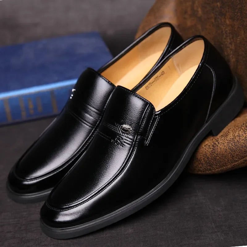 Men's Pointed-Toe Leather Loafers - Luzilly Bridal & Apparel