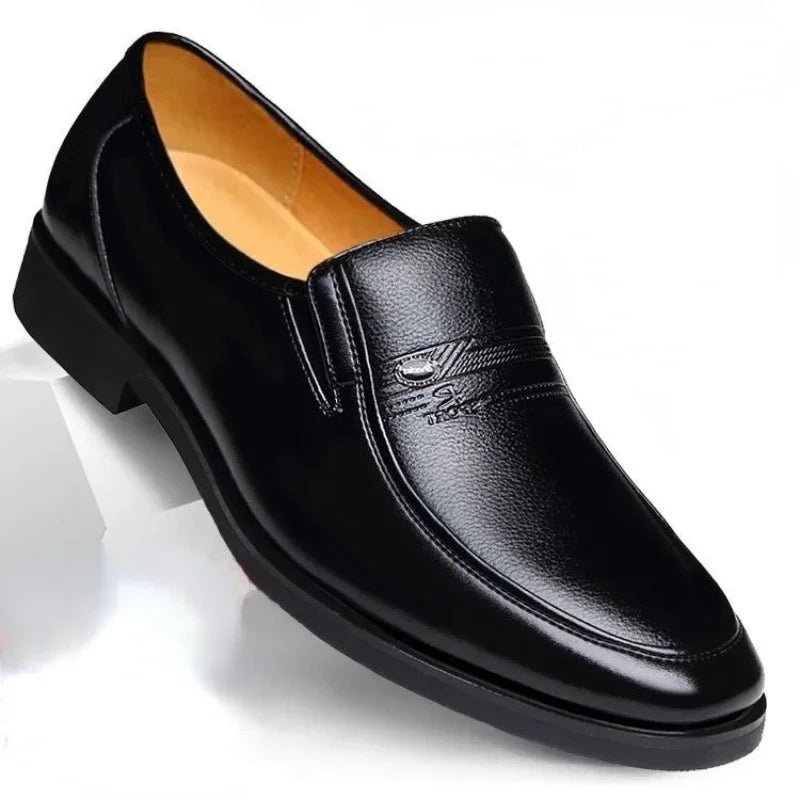 Men's Pointed-Toe Leather Loafers - Luzilly Bridal & Apparel