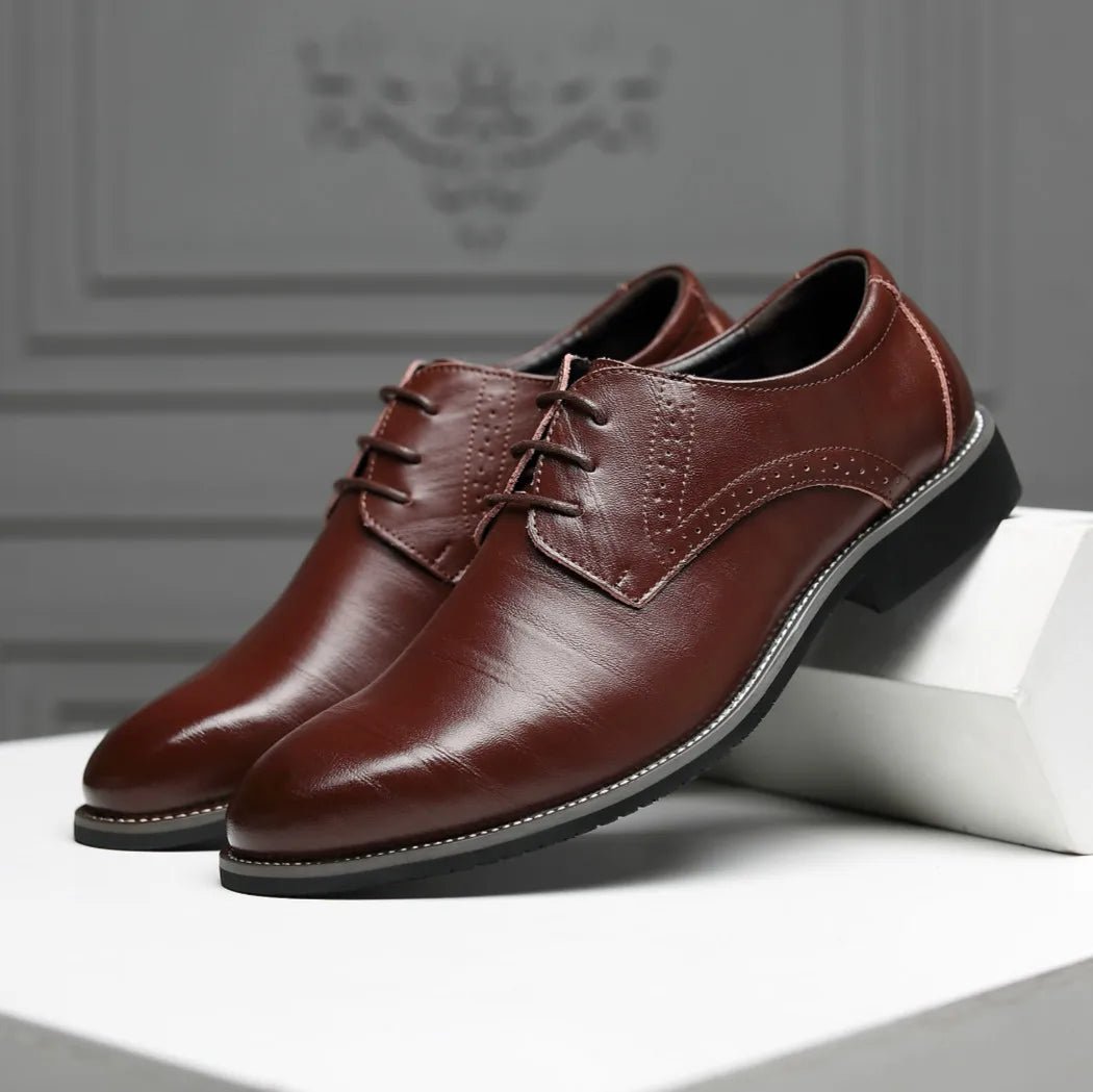 Men's Pointed-Toe Oxford Dress Shoes - Luzilly Bridal & Apparel