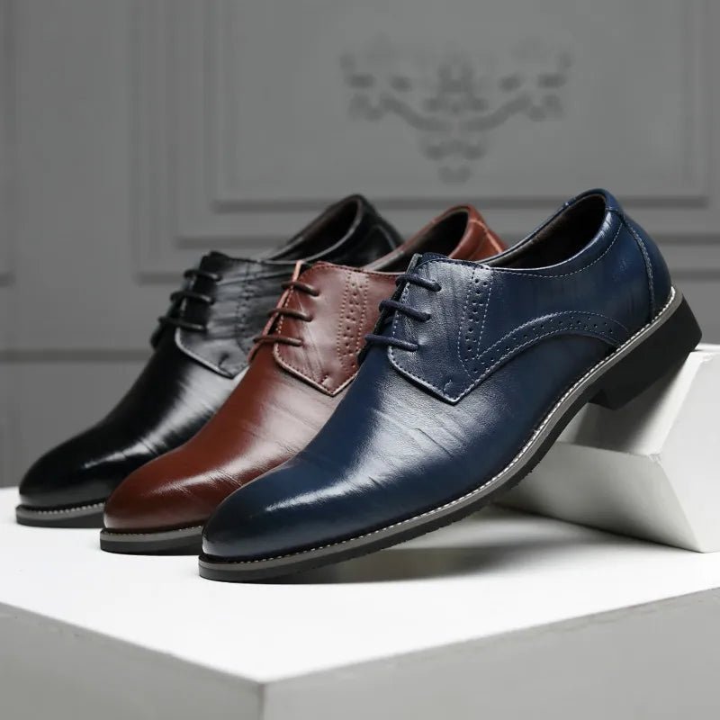 Men's Pointed-Toe Oxford Dress Shoes - Luzilly Bridal & Apparel