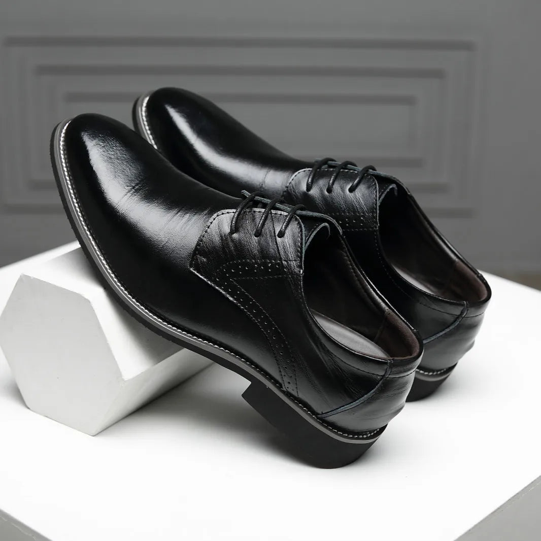 Men's Pointed-Toe Oxford Dress Shoes - Luzilly Bridal & Apparel