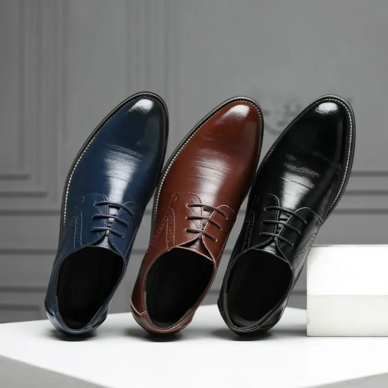 Men's Pointed-Toe Oxford Dress Shoes - Luzilly Bridal & Apparel