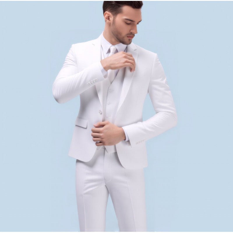 Men's Suit Set Youth Slim Fit Tuxedo Studio Groom Wear Korean Style Big Size Casual - Luzilly Bridal & Apparel