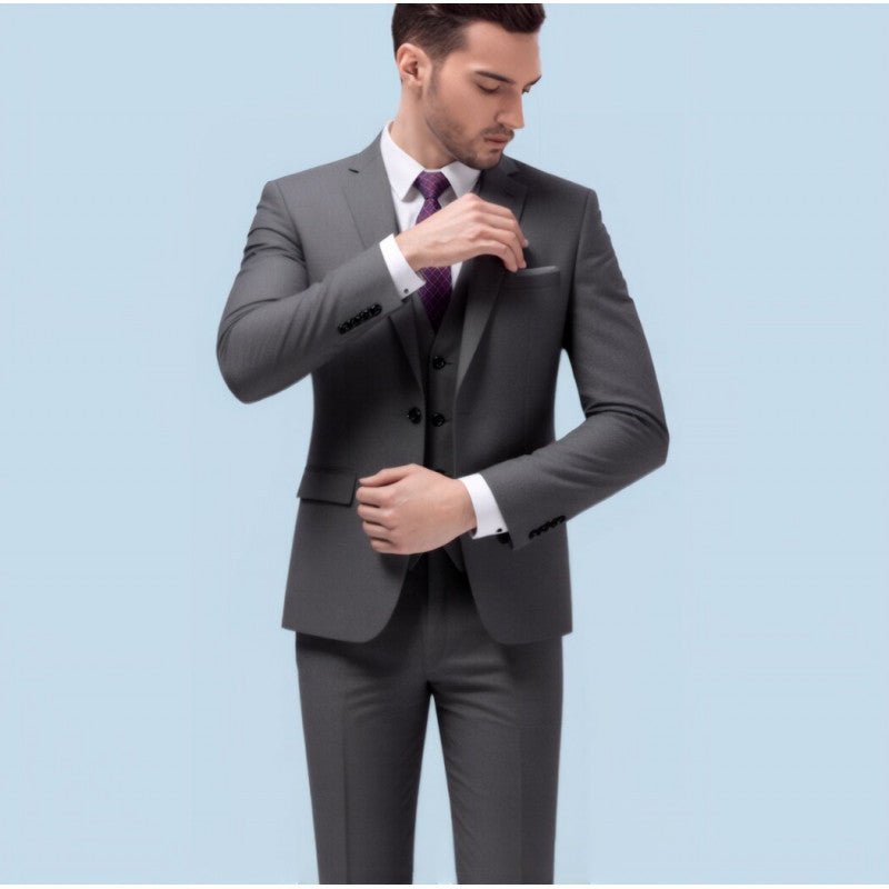 Men's Suit Set Youth Slim Fit Tuxedo Studio Groom Wear Korean Style Big Size Casual - Luzilly Bridal & Apparel