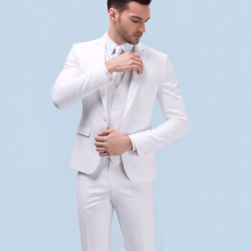 Men's Suit Set Youth Slim Fit Tuxedo Studio Groom Wear Korean Style Big Size Casual - Luzilly Bridal & Apparel