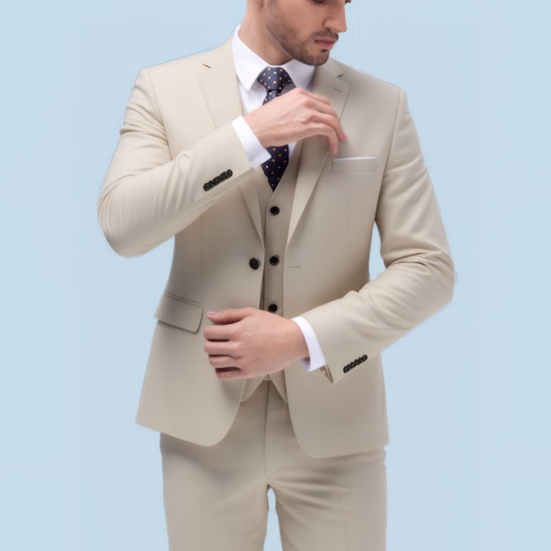 Men's Suit Set Youth Slim Fit Tuxedo Studio Groom Wear Korean Style Big Size Casual - Luzilly Bridal & Apparel