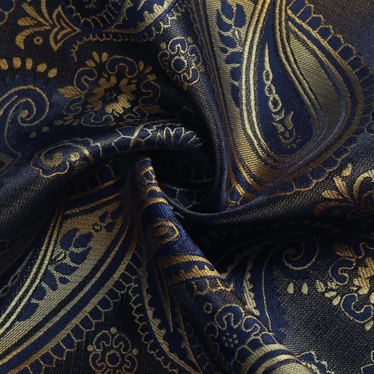 Mens Tie Set Silk Silver Paisley Floral Necktie and Pocket Square Cufflinks Tie Clip Classic Formal Ties for Men Wedding Party - Luzilly Bridal & Apparel