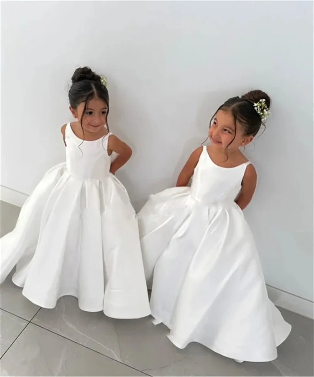 Mermaid Bow-Strap Flower Girl Dress - Luzilly Bridal & Apparel