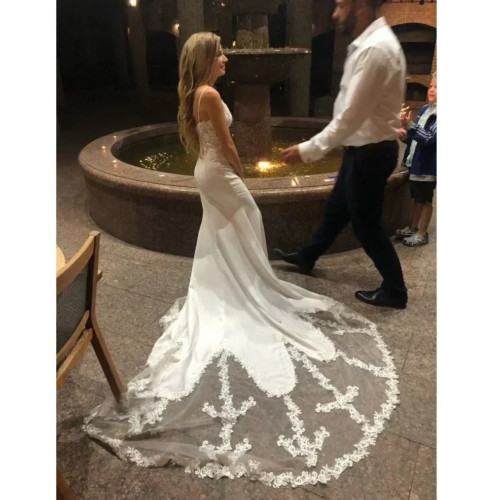Mermaid Lace Wedding Dress Vestidos de novia Vintage Sweetheart Neck Bridal Gowns Sexy Backless Wedding Dresses - Luzilly Bridal & Apparel
