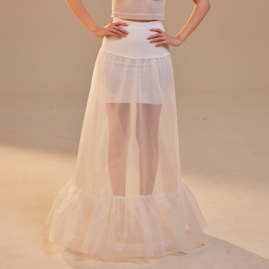Mermaid Petticoat Skirt with Waist Corsage , Bridal Crinoline Slip - Luzilly Bridal & Apparel