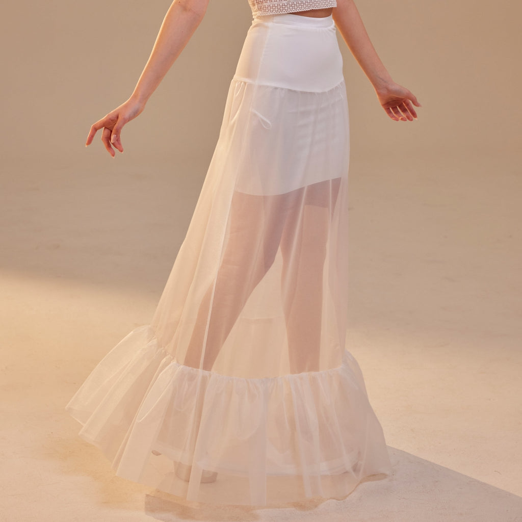 Mermaid Petticoat Skirt with Waist Corsage , Bridal Crinoline Slip - Luzilly Bridal & Apparel