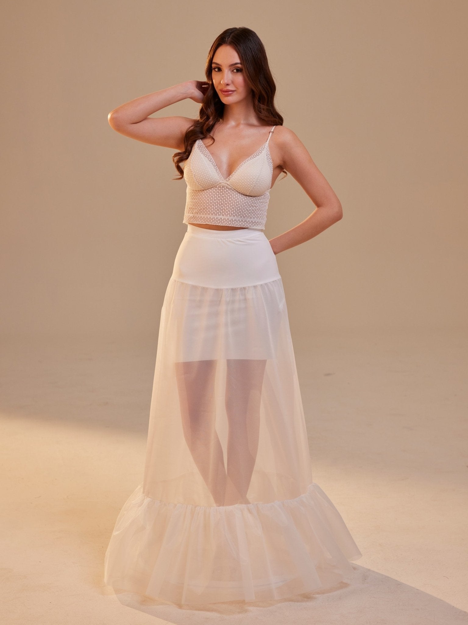 Mermaid Petticoat Skirt with Waist Corsage , Bridal Crinoline Slip - Luzilly Bridal & Apparel