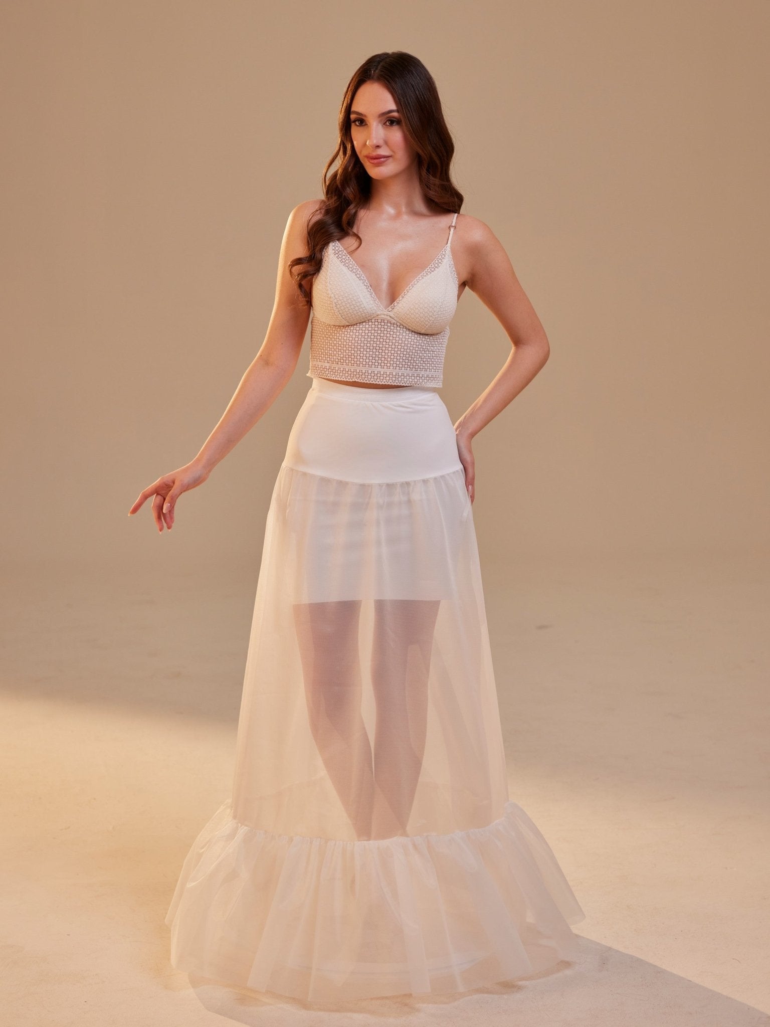 Mermaid Petticoat Skirt with Waist Corsage , Bridal Crinoline Slip - Luzilly Bridal & Apparel