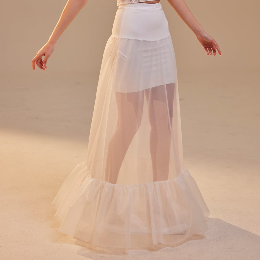 Mermaid Petticoat Skirt with Waist Corsage , Bridal Crinoline Slip - Luzilly Bridal & Apparel