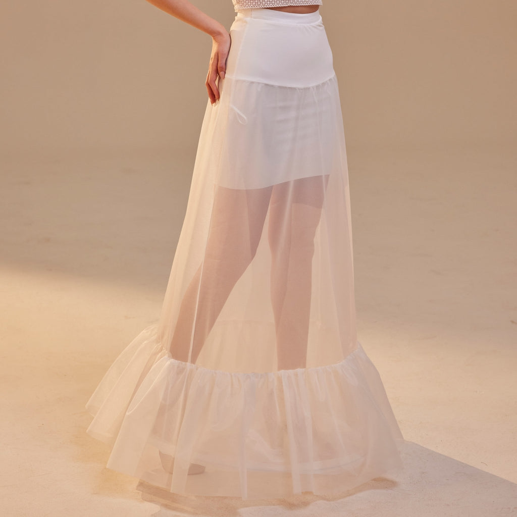 Mermaid Petticoat Skirt with Waist Corsage , Bridal Crinoline Slip - Luzilly Bridal & Apparel