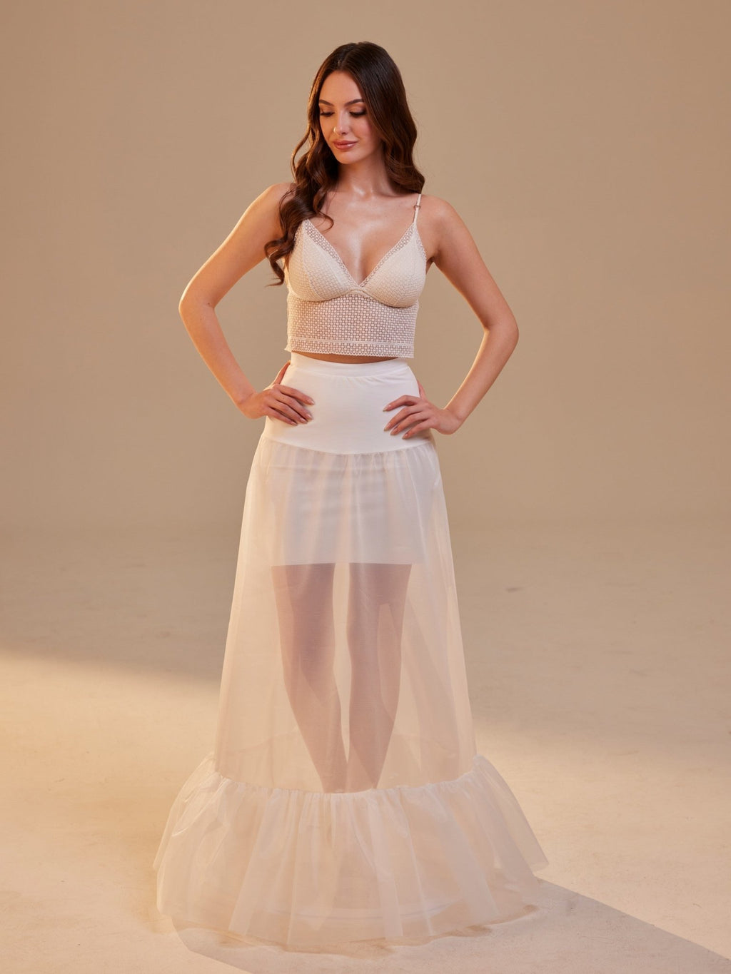Mermaid Petticoat Skirt with Waist Corsage , Bridal Crinoline Slip - Luzilly Bridal & Apparel