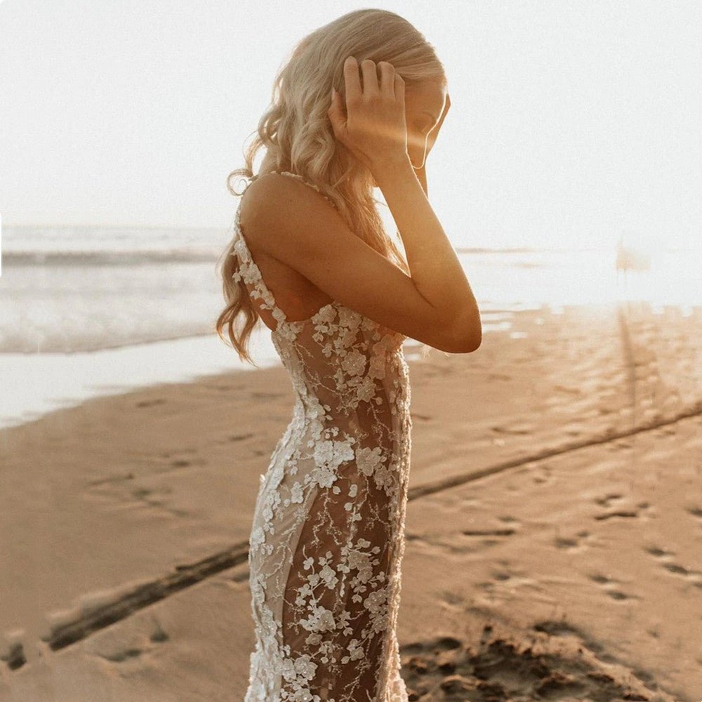Mermaid Wedding Dress with 3D Lace - Luzilly Bridal & Apparel