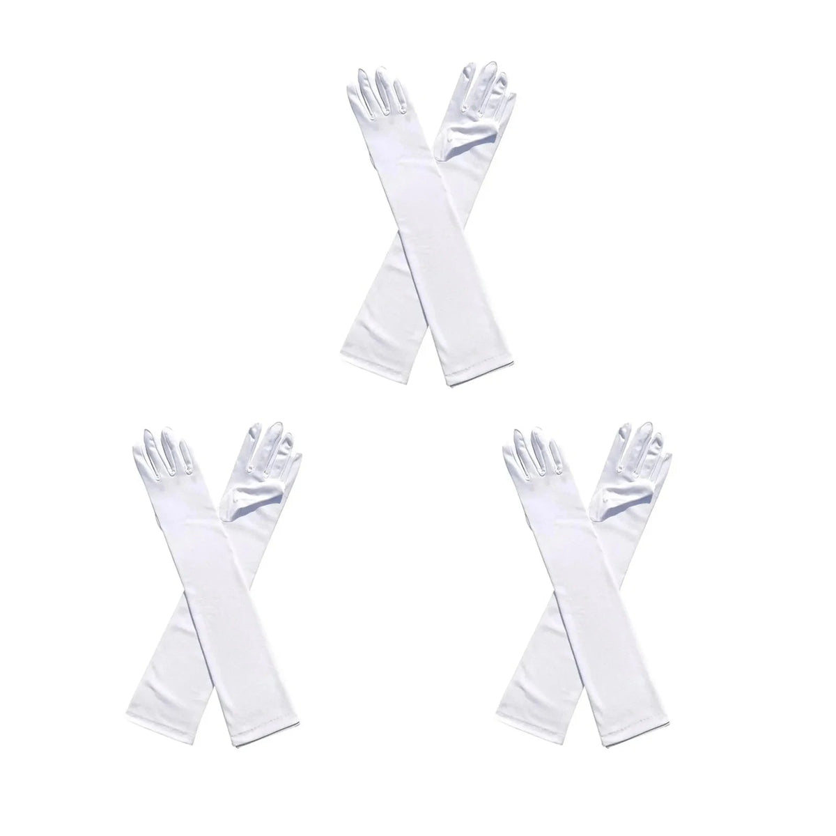 Milk Silk Elastic Satin Bridal Gloves (Multipack Options) - Luzilly Bridal & Apparel